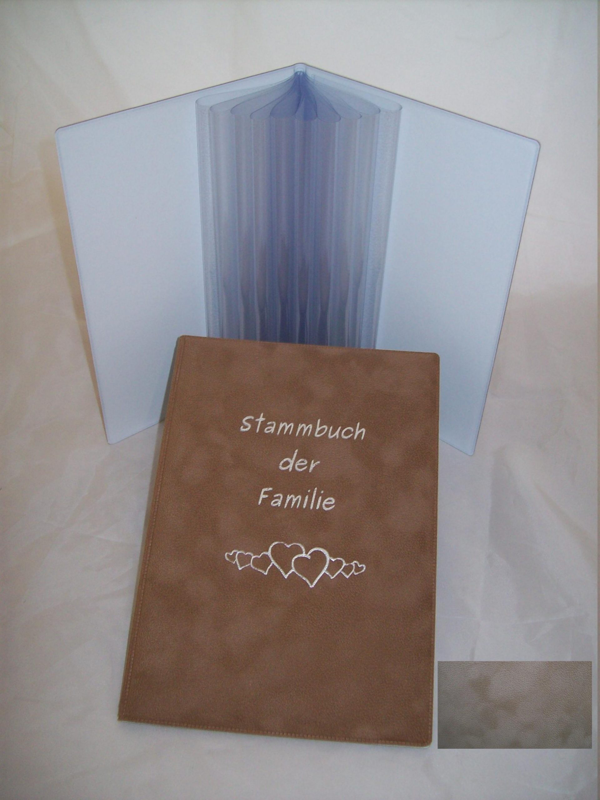 Stammbuch A5 Velour Familienbuch Hochzeits Fuchsia 2 Folien extra 