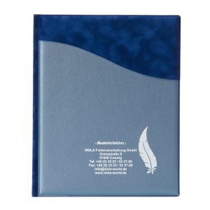 Kondolenzmappe DIN A4 Basisdesign: Welle & Materialmix: Marine