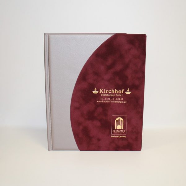 Kondolenzmappe A4 – Design Bogen – FLOCK-SPECIAL-UNICOLOR