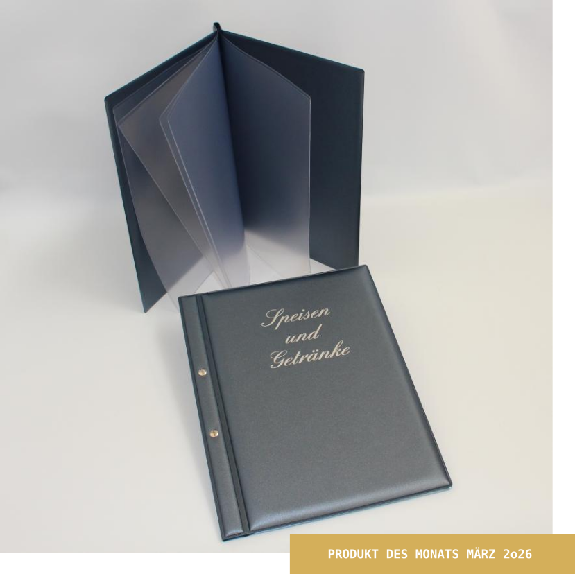 Speisekartenmappe A4 mit Schraubensteg - Produkt des Monats März 2o26 Speisekartenmappe A4 mit Schraubensteg - Produkt des Monats März 2o26